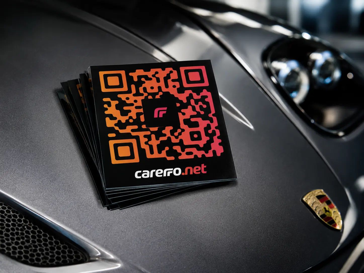 Naklejka QR Carerro jako gotowy produkt